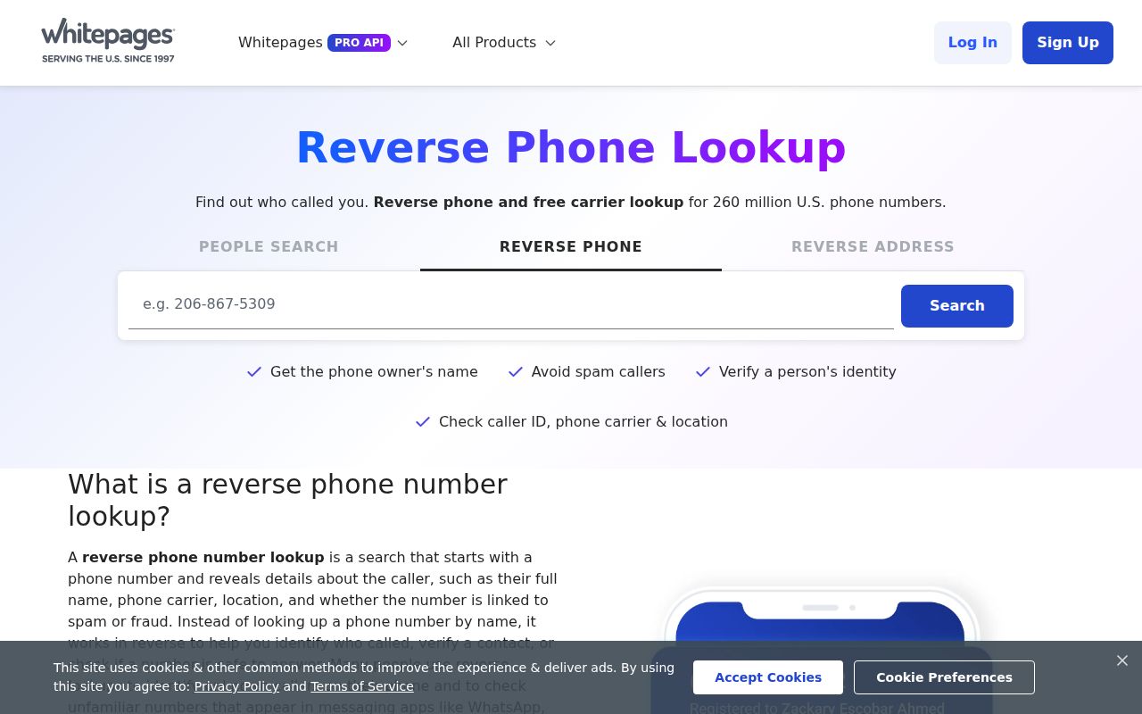 Arkansas phone numbers reverse lookup search on Whitepages